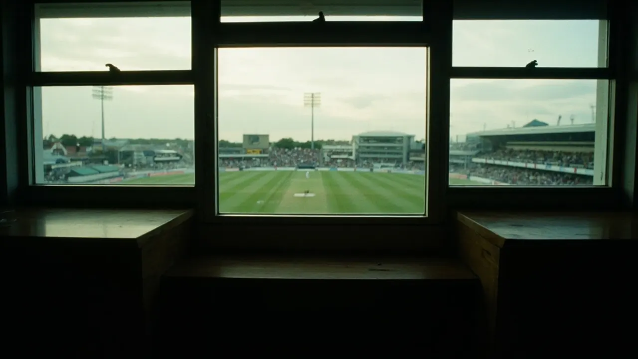 A stadium at sunset